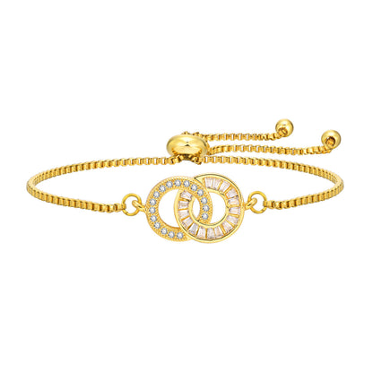 Adjustable Double-layer Zircon Bracelet For Women