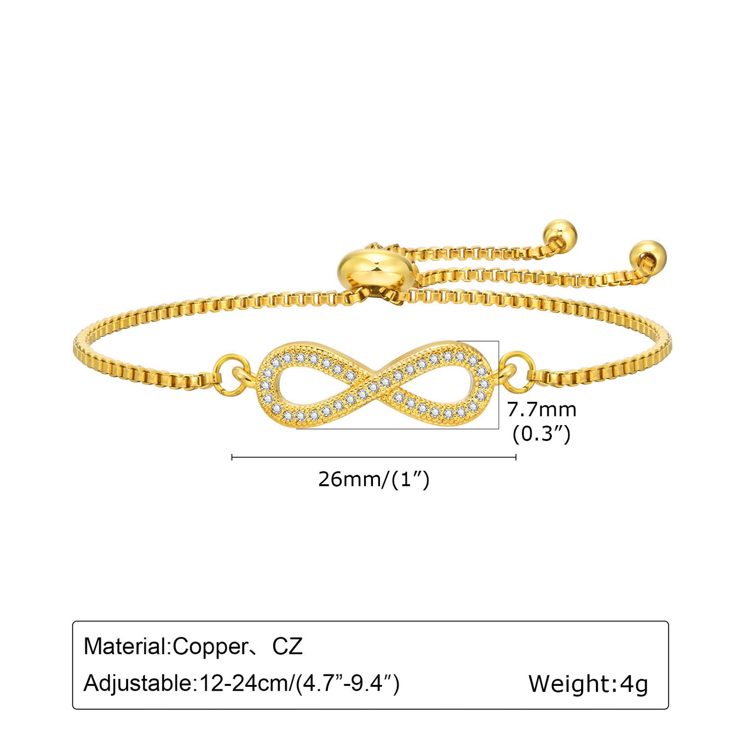 Adjustable Double-layer Zircon Bracelet For Women