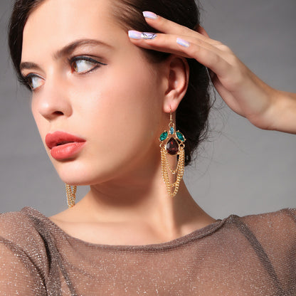 water drop tassel earrings