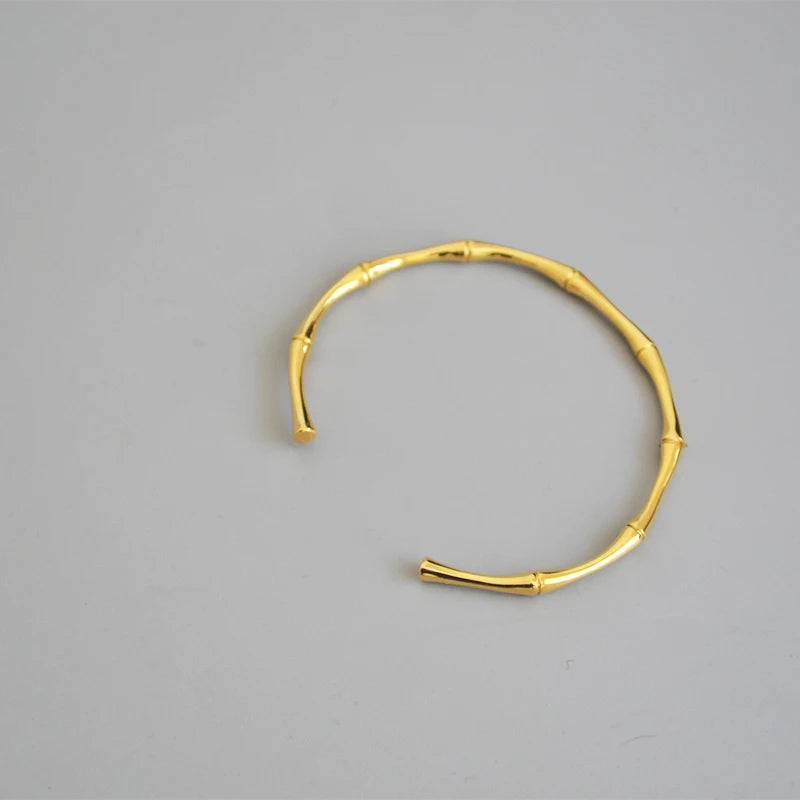 Stainless Steel Temperament Bamboo Open Thin Bangle