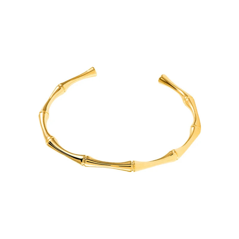 Stainless Steel Temperament Bamboo Open Thin Bangle