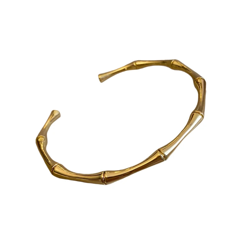 Stainless Steel Temperament Bamboo Open Thin Bangle