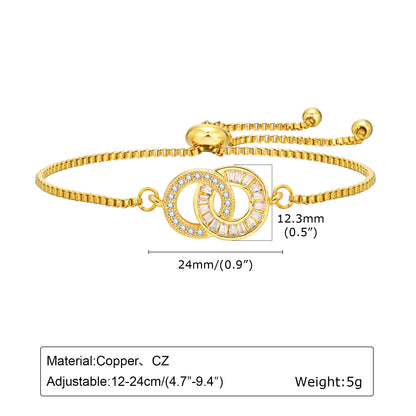 Adjustable Double-layer Zircon Bracelet For Women